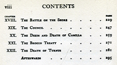 [Contents (continued)] from Aeneid for Boys and Girls by Alfred J. Church