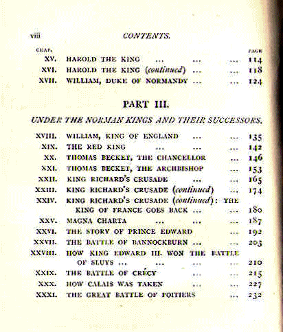 [Contents, Page 2 of 2] from English History Stories - I by Alfred J. Church