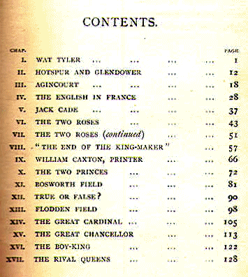[Contents, Page 1 of 2] from English History Stories - II by Alfred J. Church