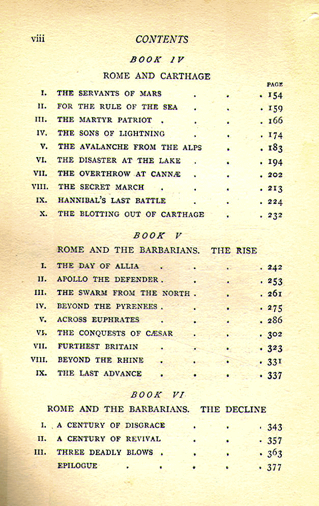 [Contents] from Helmet and Spear by Alfred J. Church