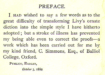 [Preface] from Stories From Livy by Alfred J. Church