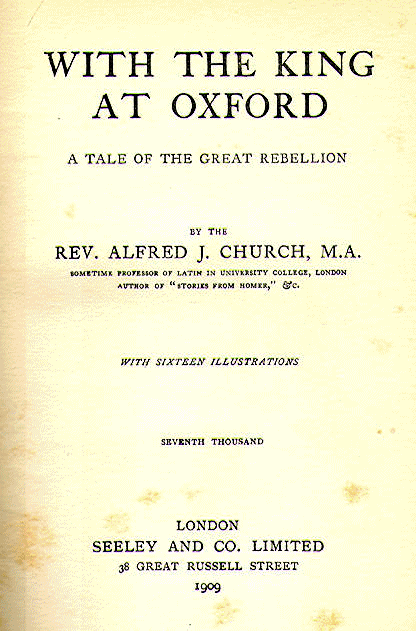 [Title Page] from With the King at Oxford by Alfred J. Church