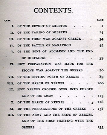 [Contents] from The Persian War by Alfred J. Church