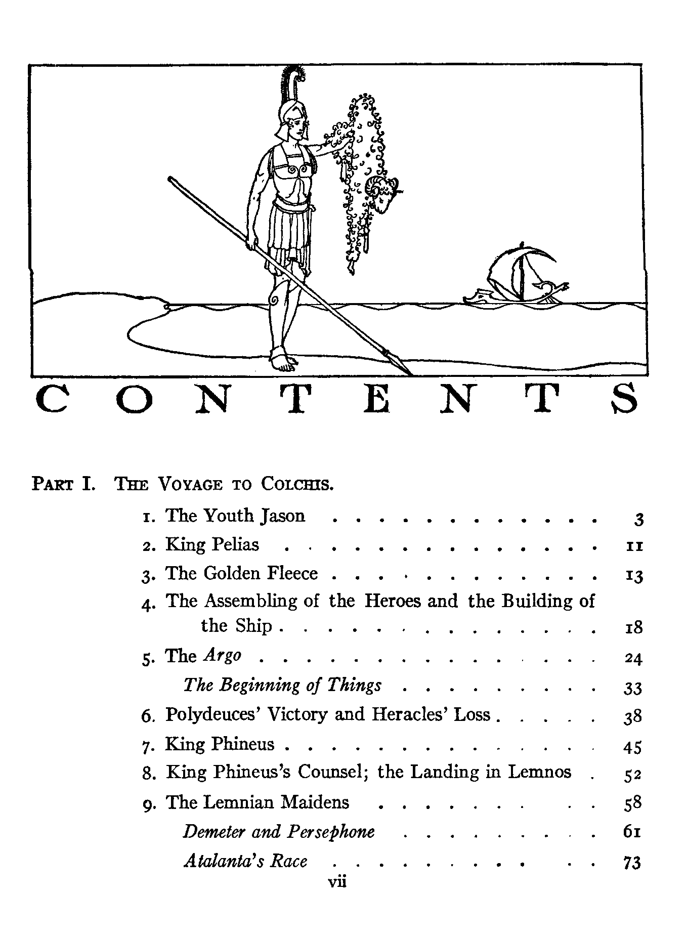 [Contents Page 1 of 2] from Golden Fleece by Padraic Colum