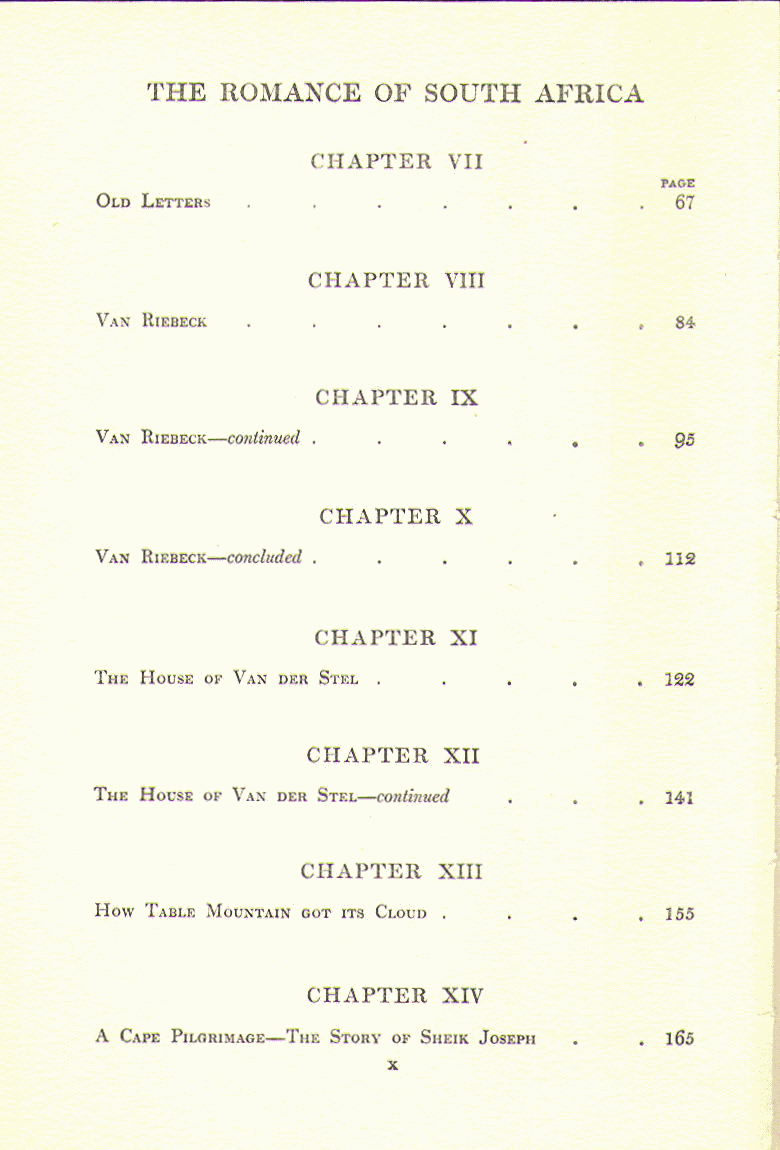 [Contents Page 2 of 4] from South Africa by Ian D. Colvin