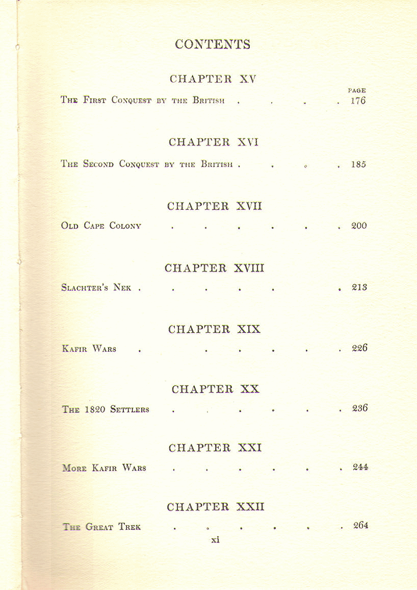 [Contents Page 3 of 4] from South Africa by Ian D. Colvin