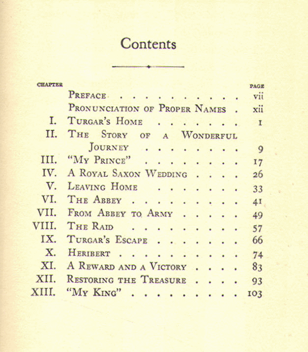 [Contents] from Our Little Saxon Cousin by Julia D. Cowles