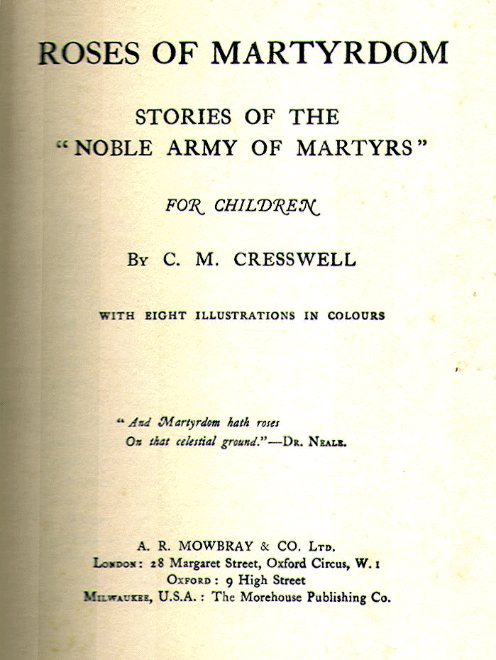 [Title Page] from Roses of Martyrdom by C. M. Cresswell