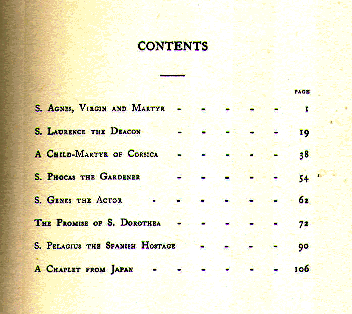 [Contents] from Roses of Martyrdom by C. M. Cresswell
