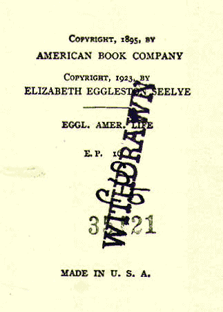 [Copyright Page] from American Life and Adventure by Edward Eggleston
