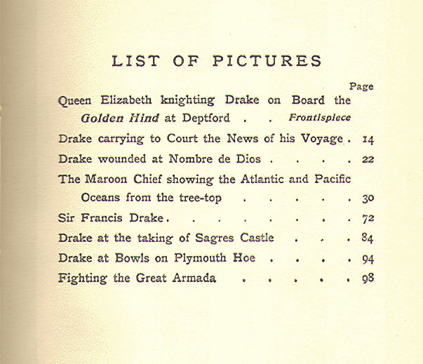 [List of Pictures] from The Story of Francis Drake by Mrs. O. Elton