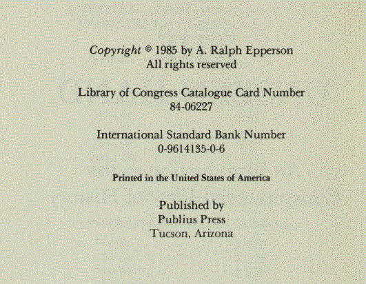 [Copyright] from The Unseen Hand by Ralph Epperson