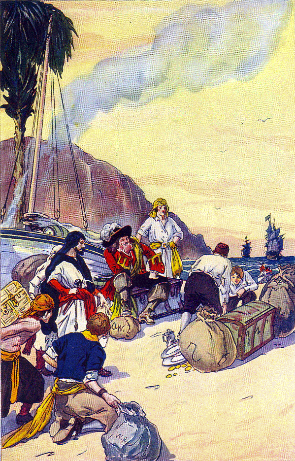 Morgan dividing the treasure.