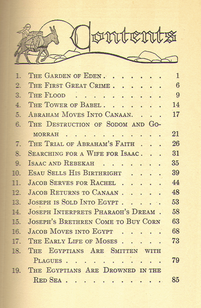 [Contents, Page 1 of 4] from Heroes of Israel by Lawton Evans