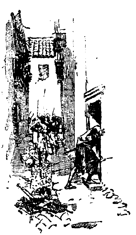 Looting Spanish town