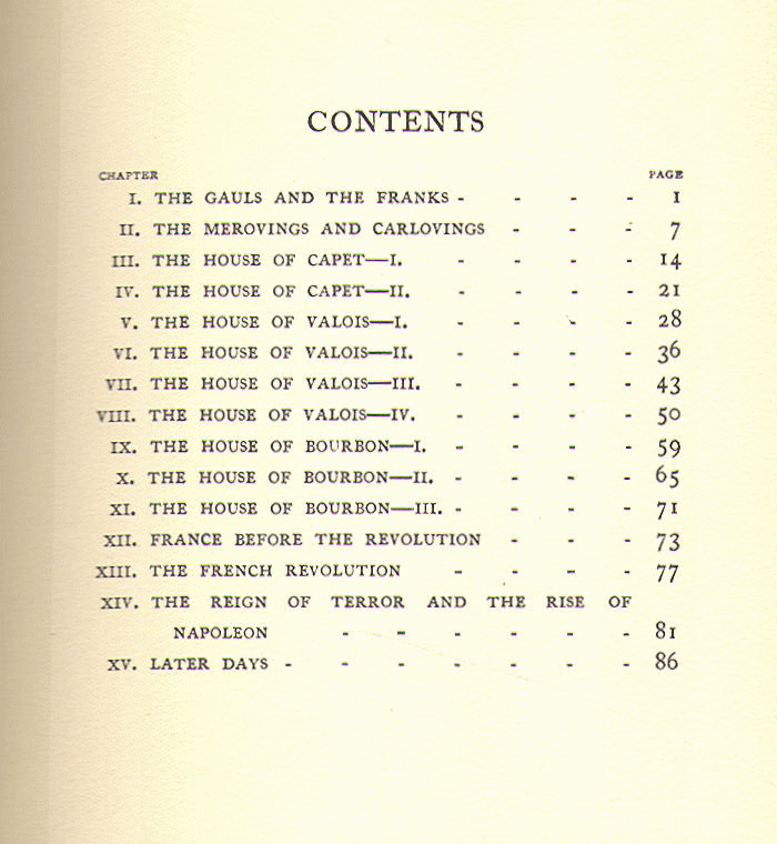 [Contents] from Peeps at History - France by John Finnemore