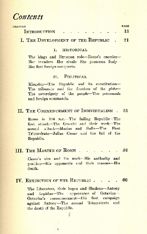[Contents, Page 1 of 3] from Augustus Caesar by Rene Francis