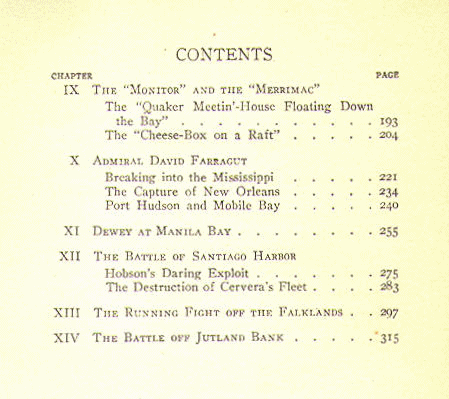 [Contents, Page 2 of 2] from Boys' Book of Sea Fights by Chelsea Fraser