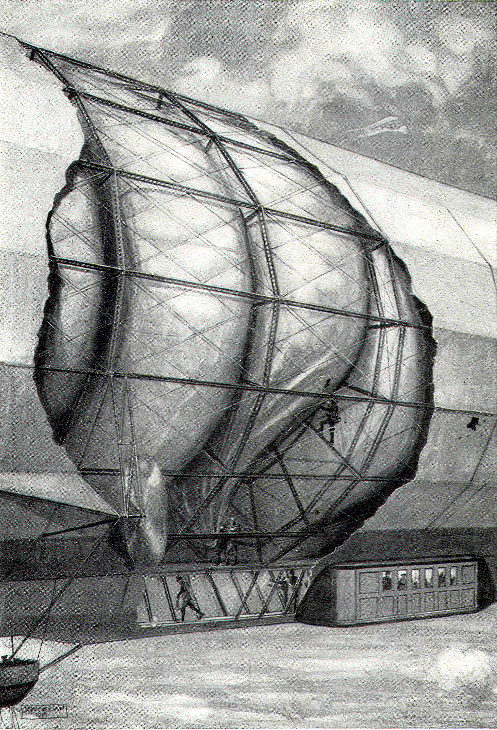 Mending a Zepplin in mid air