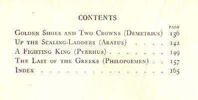 [Contents, Page 2 of 2] from Children's Plutarch - Greeks by F. J. Gould