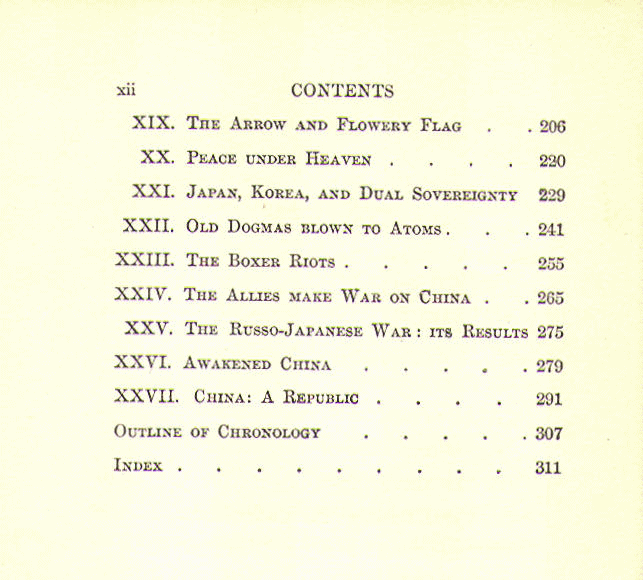 [Contents, 2 of 2] from China's Story by William Griffis