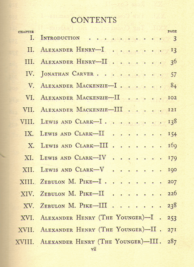 [Contents, Page 1 of 2] from Trails of the Pathfinders by G. B. Grinnell