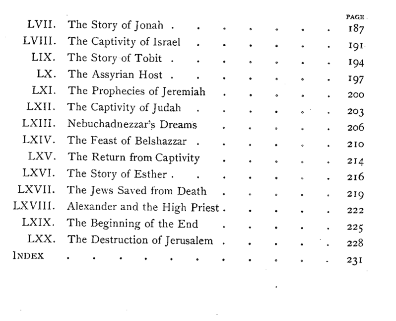 [Contents, page 3 of 3] from The Story of the Chosen People by Helene Guerber