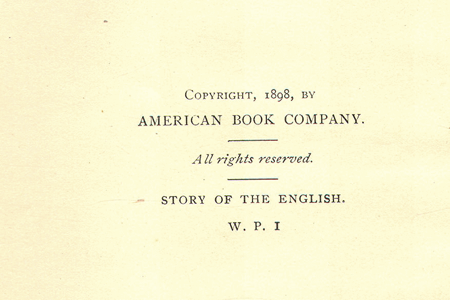 [Copyright] from The Story of the English by Helene Guerber