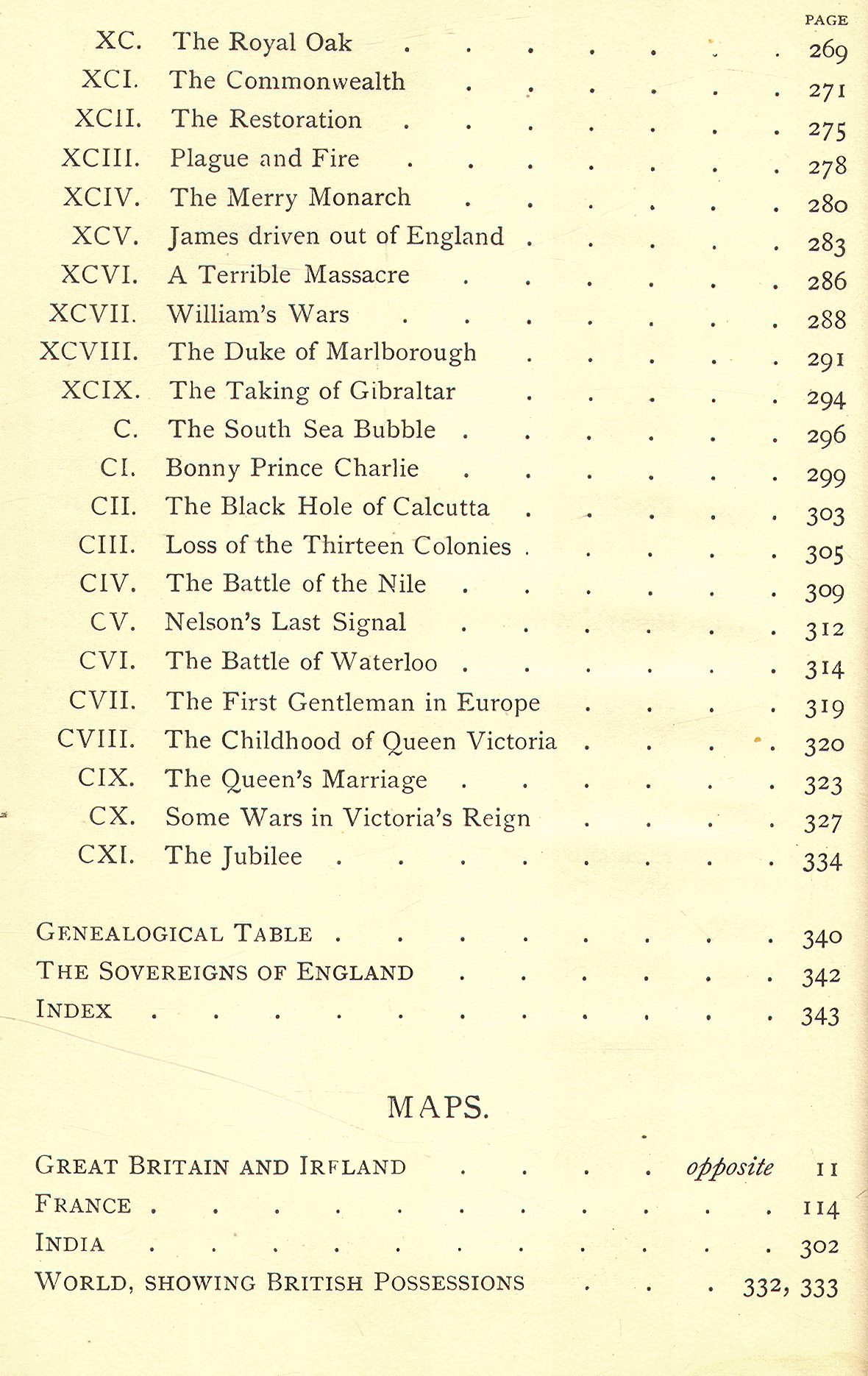 [Contents, page 4 of 4] from The Story of the English by Helene Guerber