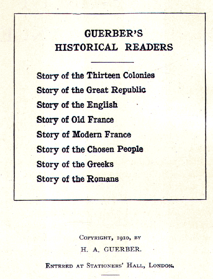 [Copyright] from The Story of Modern France by Helene Guerber