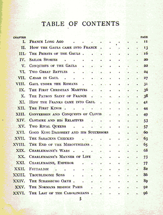 [Contents, page 1 of 3] from The Story of Old France by Helene Guerber