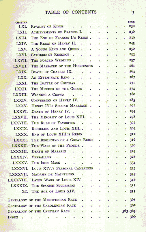 [Contents, page 3 of 3] from The Story of Old France by Helene Guerber