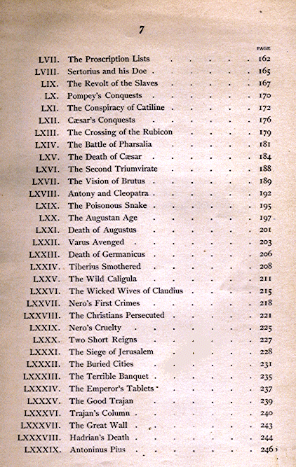 [Contents (continued)] from Story of the Romans by Helene Guerber