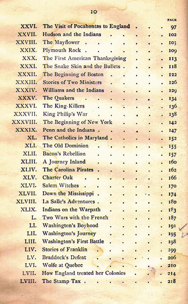 [Contents, page 1 of 3] from Story of the Thirteen Colonies by Helene Guerber