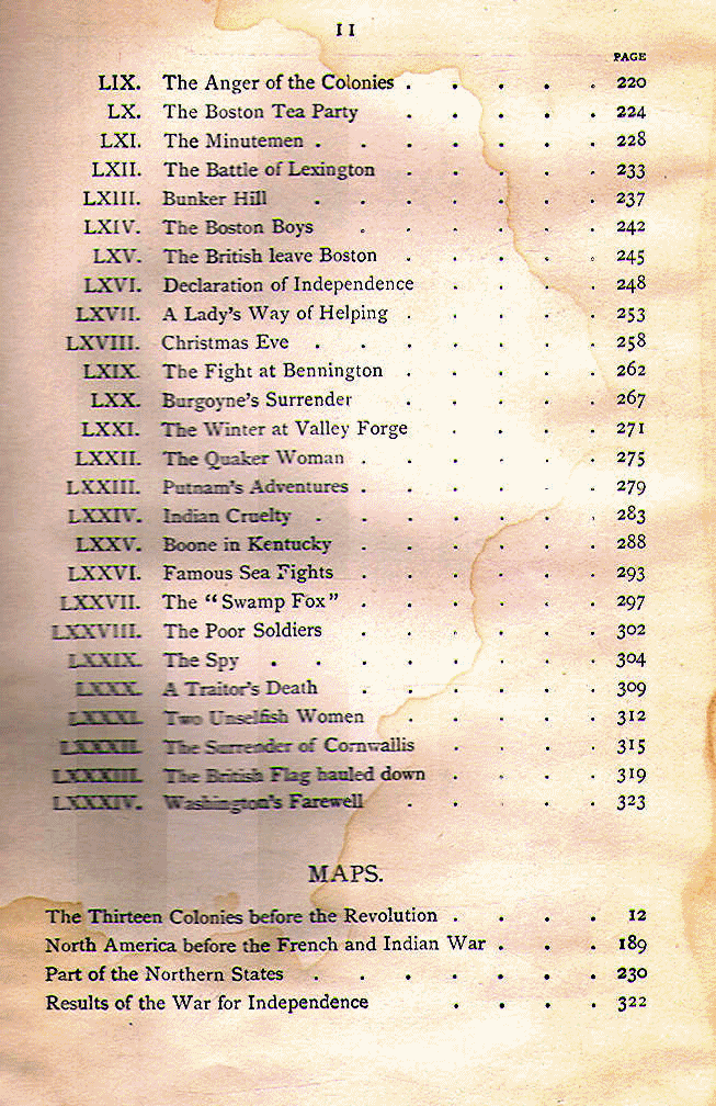 [Contents, page 1 of 3] from Story of the Thirteen Colonies by Helene Guerber
