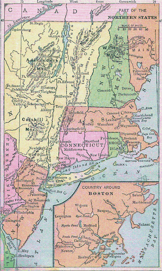 Map of New England New England