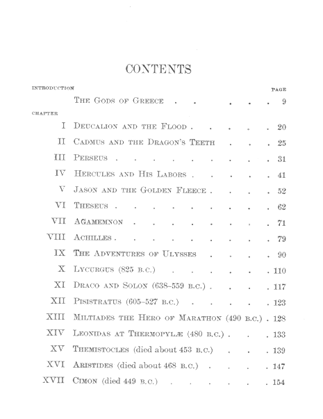 [Contents] from Famous Men of Greece by John Haaren
