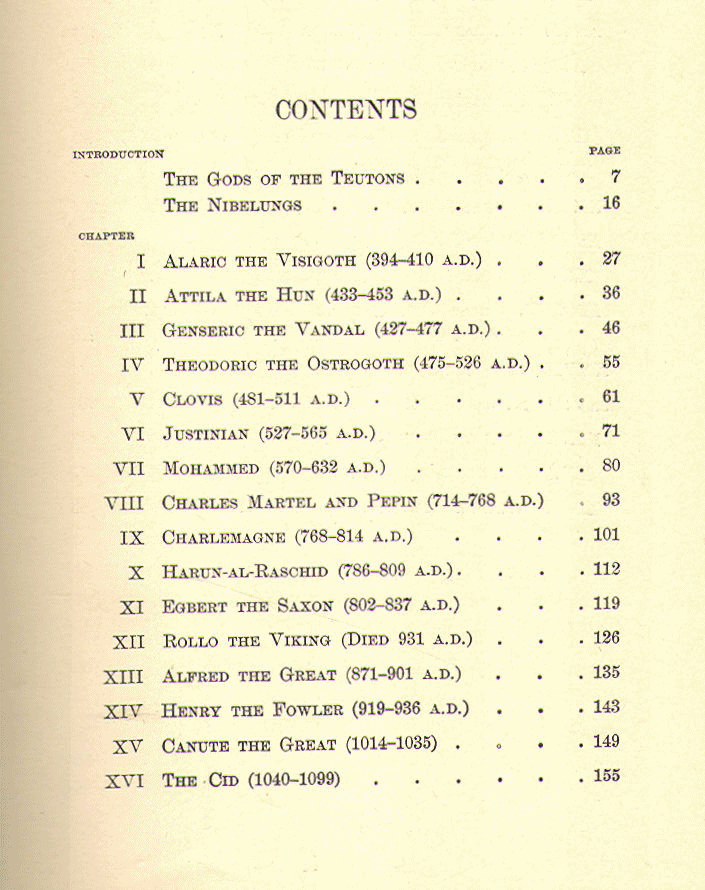 [Contents Page 2 of 2] from Famous Men of the Middle Ages by John Haaren