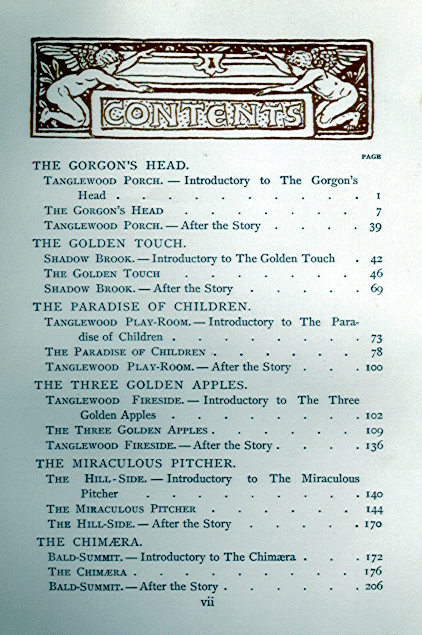 [Contents] from The Wonder Book by N. Hawthorne