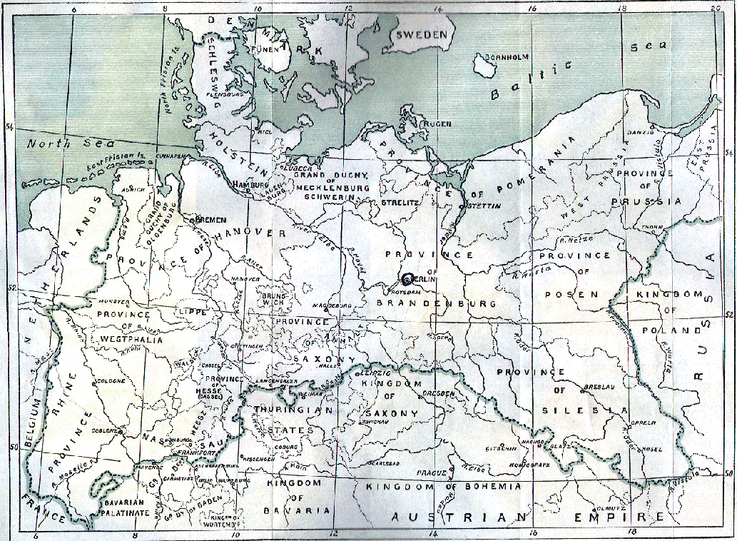 Map of Germany, 1866