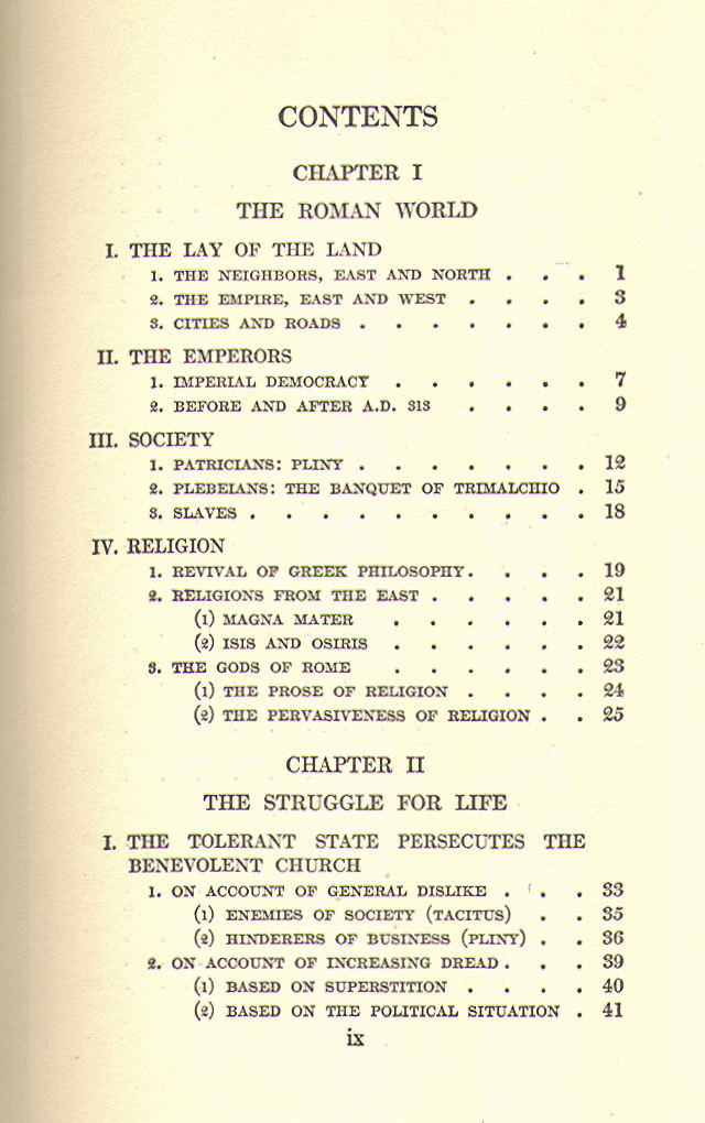 [Contents, Page 1 of 6] from The Early Church by George Hodges