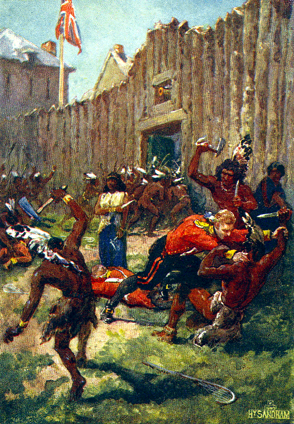 Indians attack Machilmackinac