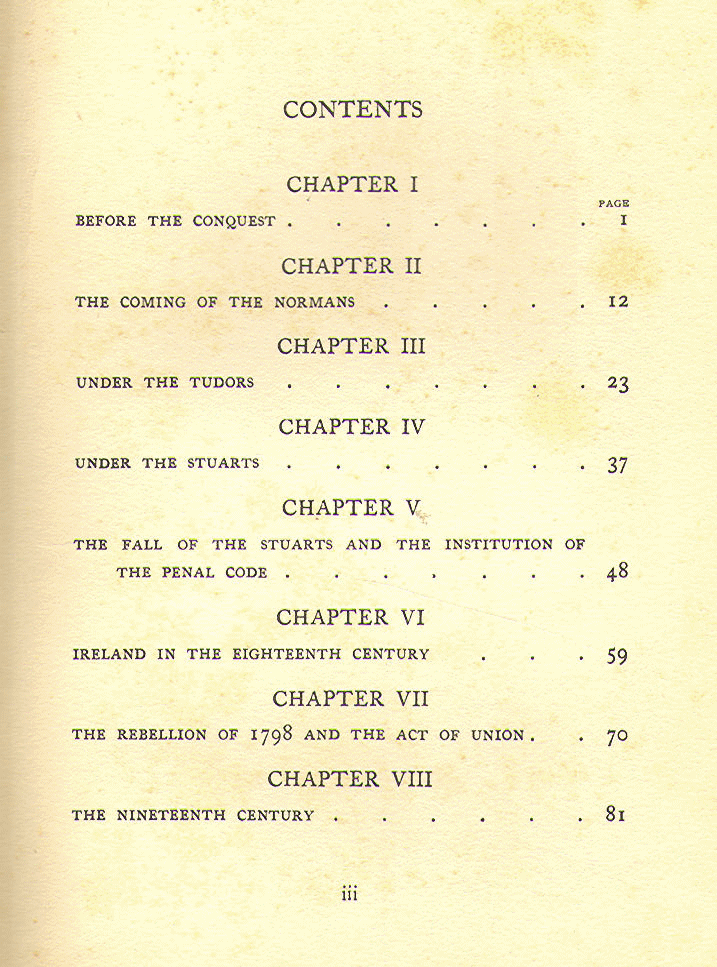 [Contents] from Peeps at History - Ireland by Beatrice Home