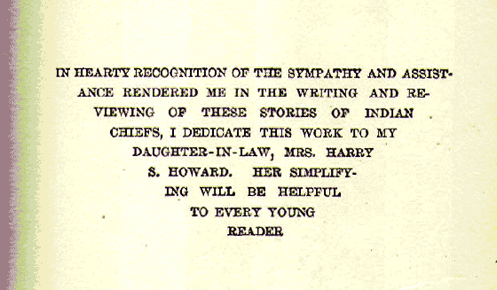 [Dedication] from Indian Chiefs I Have Known by O. O. Howard