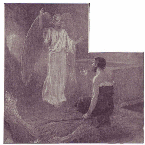 The angel speaking to Gideon on the threshing floo