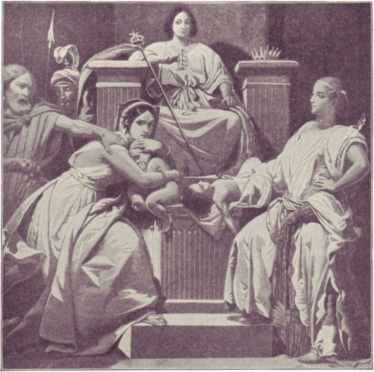 The wise decision of the young King Solomon