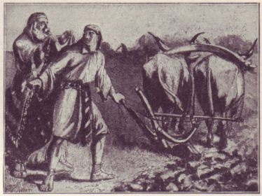 Elijah places his mantle on Elisha