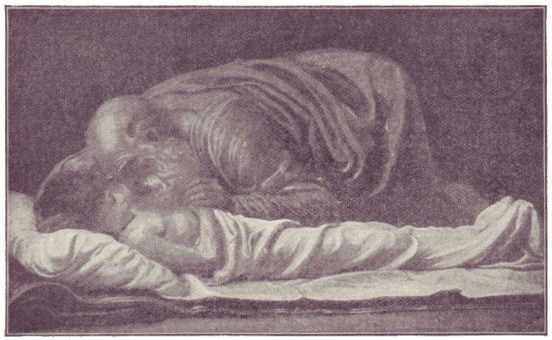 Elisha lays his face on the child's face