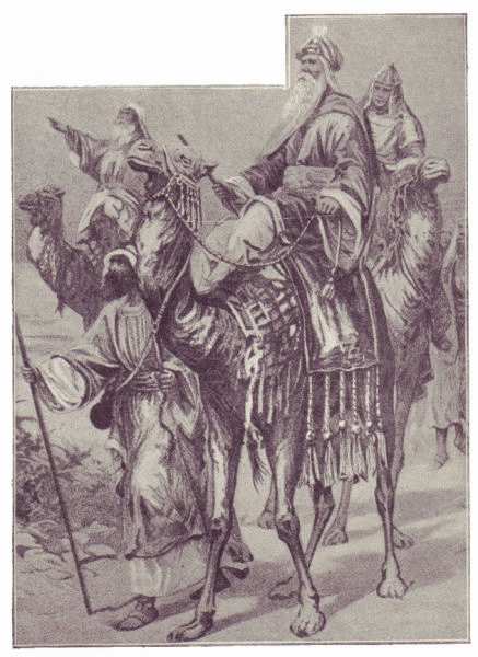 Strange men from far away come to see the newly-bo