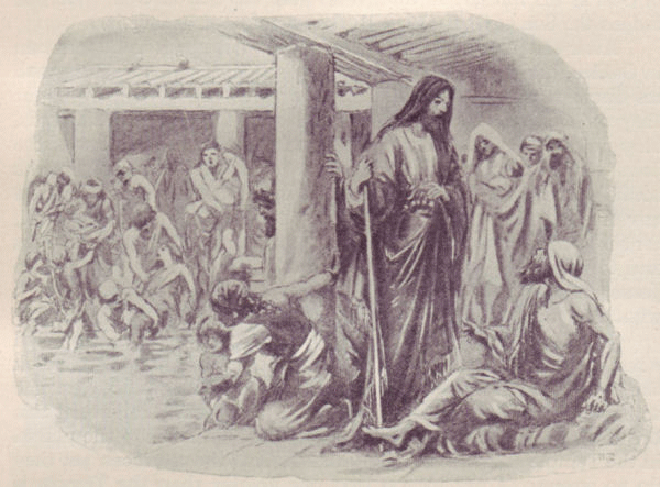 Jesus heals the cripple at the pool